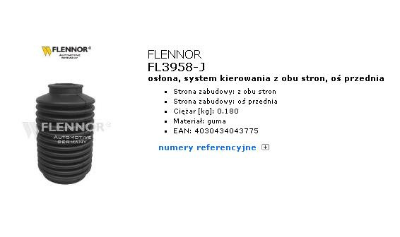 OSŁONA DRAZKA KIEROWNICZEGO FLENNOR  FL3958-J